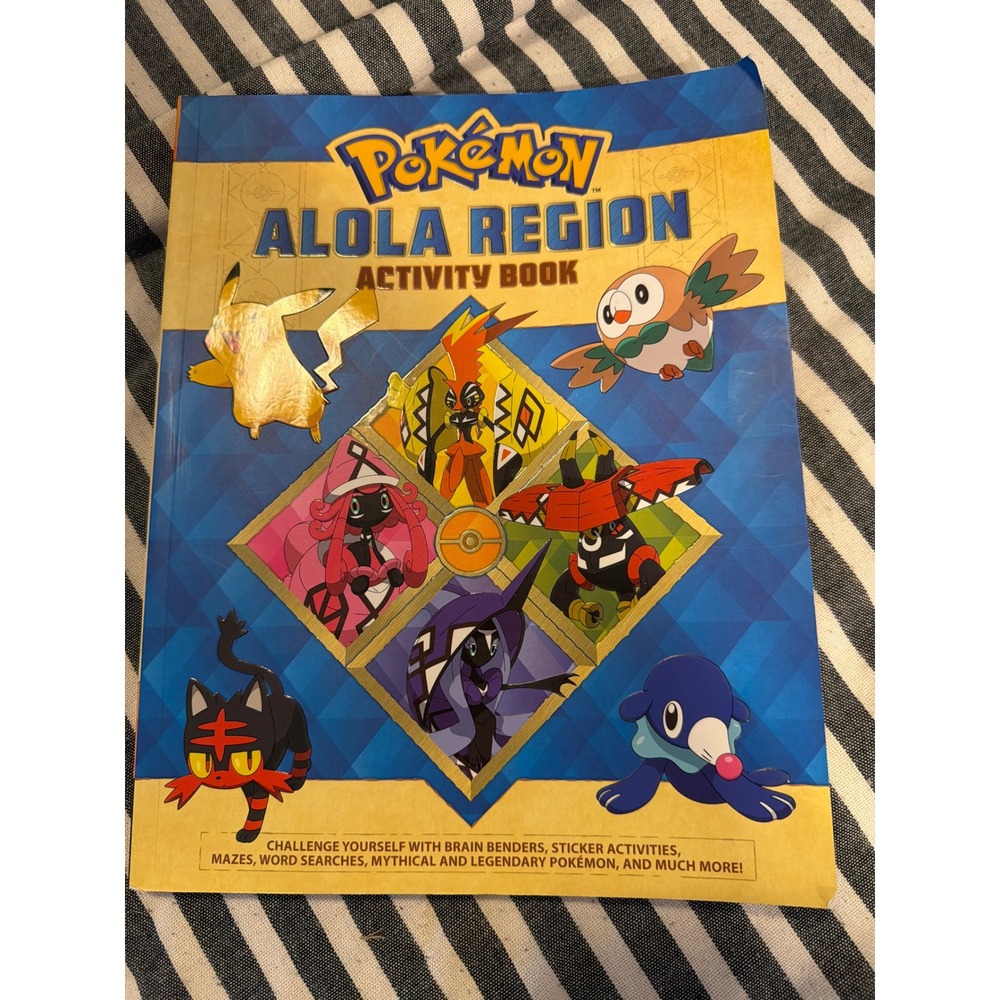 Pokemon Alola Region Activity Book 2017 First Printing Stickers Mazes Puzzles
